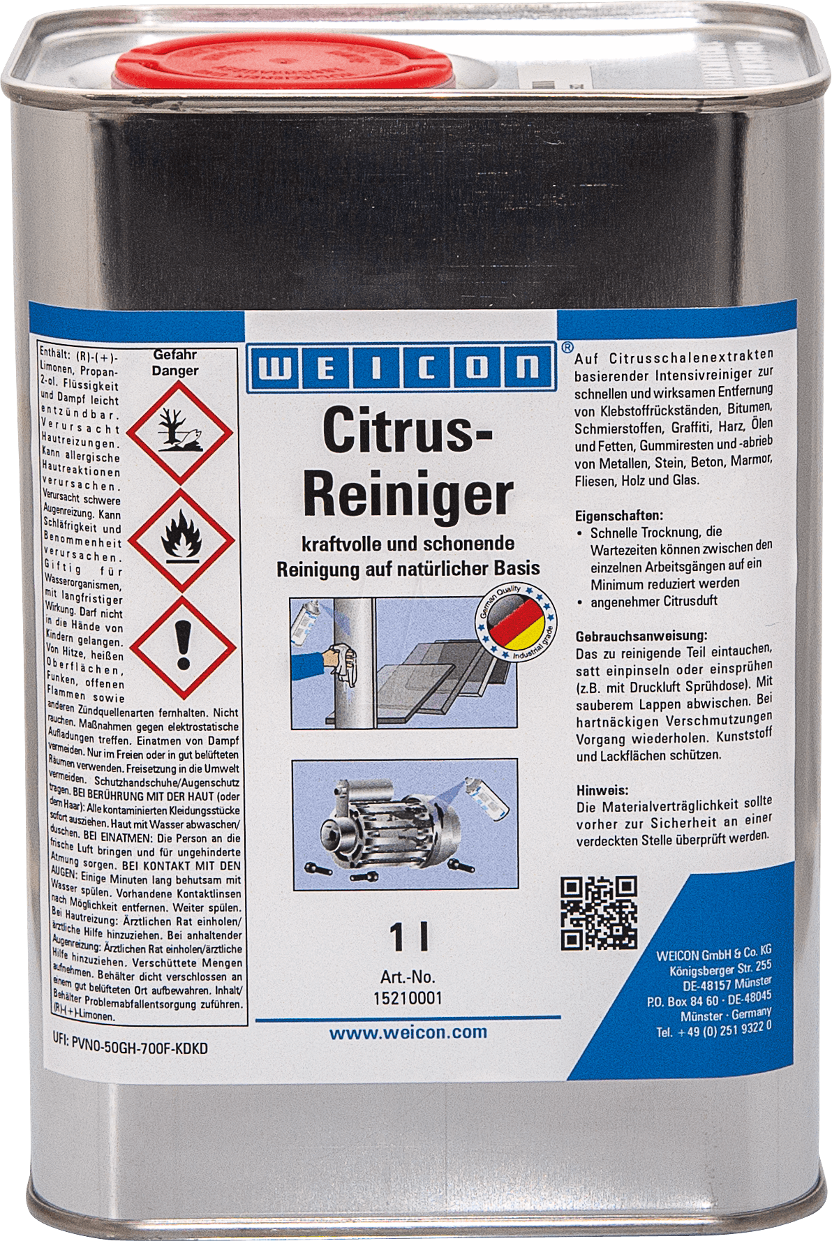 WEICON 15210001 - Oberflächenreiniger, Citrus-Reiniger, 1 l