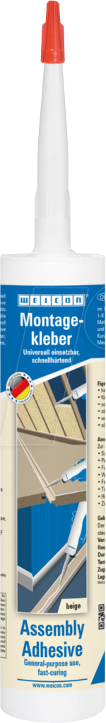 WEICON 16500310 - Montagekleber, schnellhärtend, auf Kautschukbasis (SBR) 310 ml
