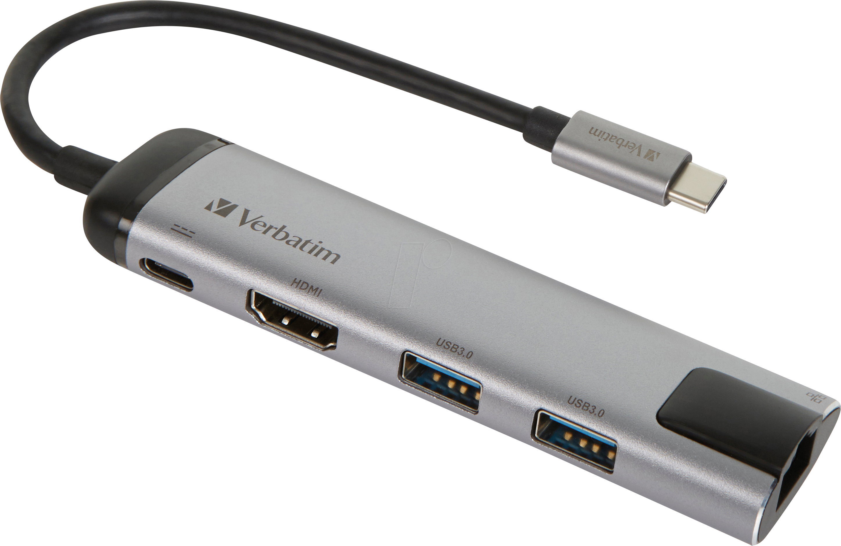 VERBATIM 49141 - Multiport-Adapter, USB-C, HDMI, Ethernet, silber
