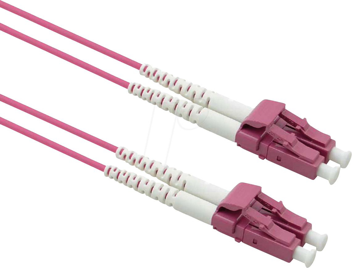 Thumbnail - ROLINE 21158616 - LWL Patchkabel, LC Duplex, OM4, 50/125 µm, stahlarmiert, violett