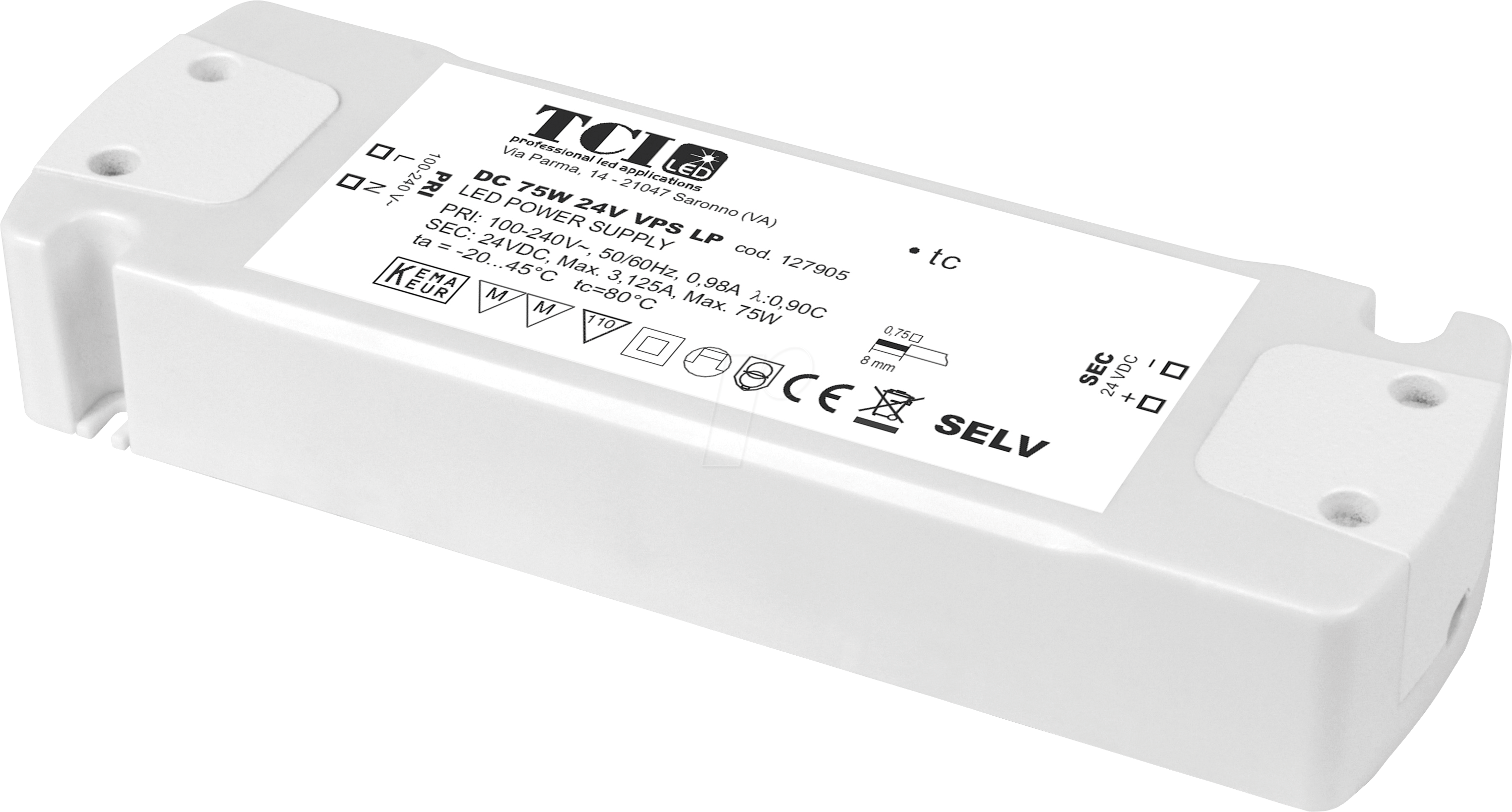 VPS 75 24 LP - LED-Trafo, 75 W, 24 V DC, 3125 mA