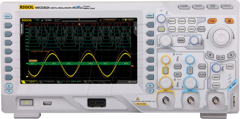 Thumbnail - RIGOL MSO2302A-S - Mixed-Signal-Oszilloskop, 300 MHz, 2 + 16 Kanäle, ARB-Generator
