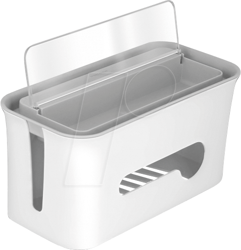DELOCK 18290 - Kabelmanagement Box mit Aufbewahrungsfach weiß / grau