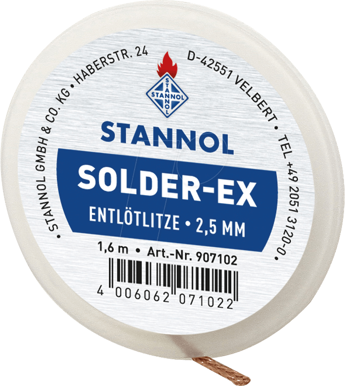 ELL STA 2,5 - Entlötlitze Solder-Ex, Kupfer, 1,6 m x 2,5 mm