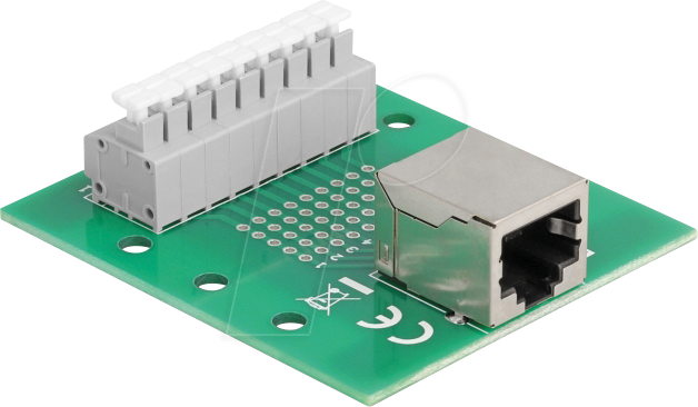 DELOCK 66992 - RJ45 Buchse / Terminalblock, Hutschiene
