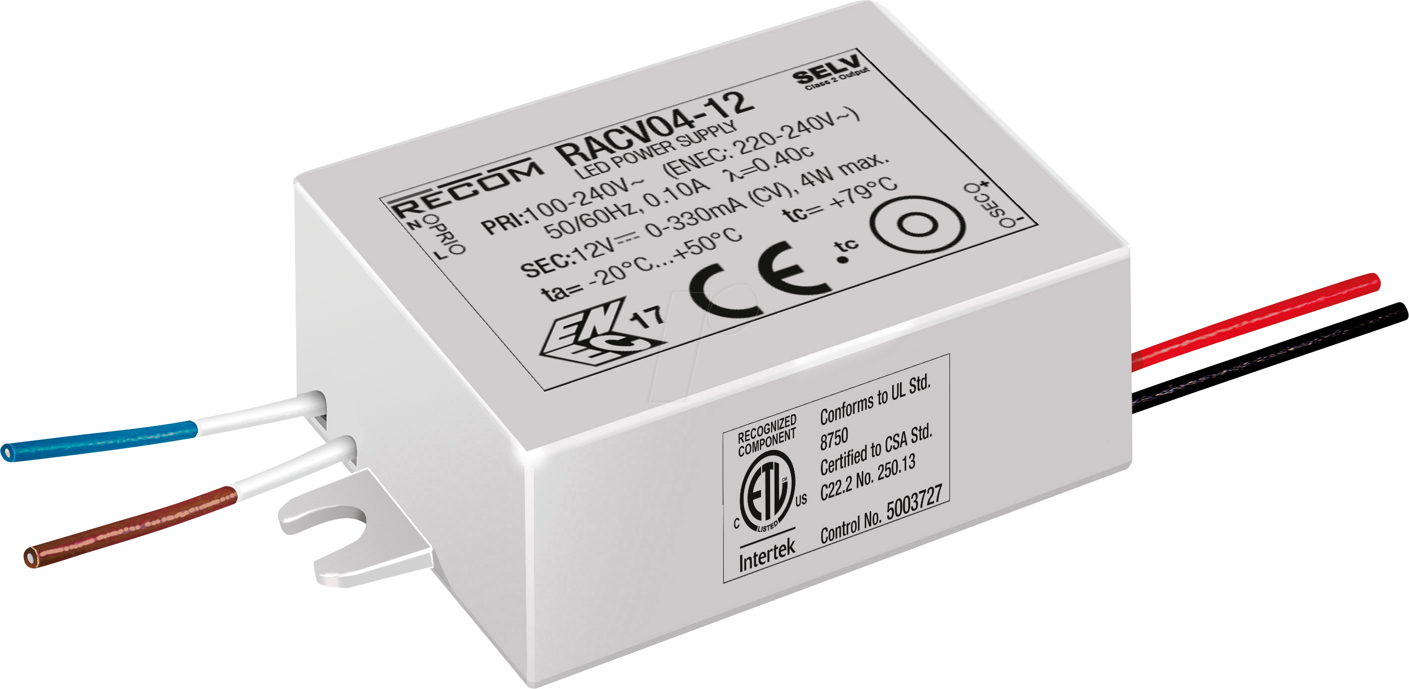RACV04-24 - LED-Netzteil, 4 W, 24 V DC, 0-170 mA