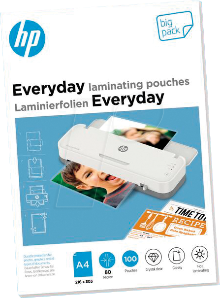 HP EL9154 - Laminierfolien, DIN A4, 80 mic, 100 Stück