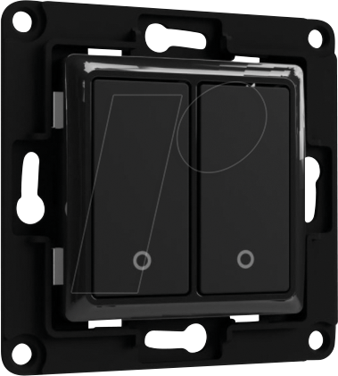 SHELLY WS2 B - Shelly Wandtaster, schwarz, 2-fach