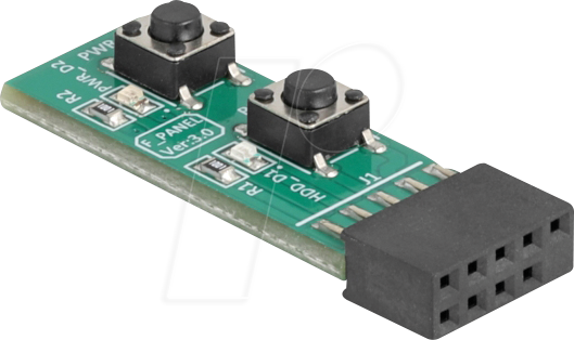 DELOCK 64356 - Schalter mit Resettaste und Ein- / Austaste für PC-Mainboard