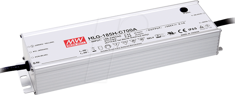 HLG-185H-C700A - LED-Trafo, 200 W, 143 - 286 V DC, 700 mA