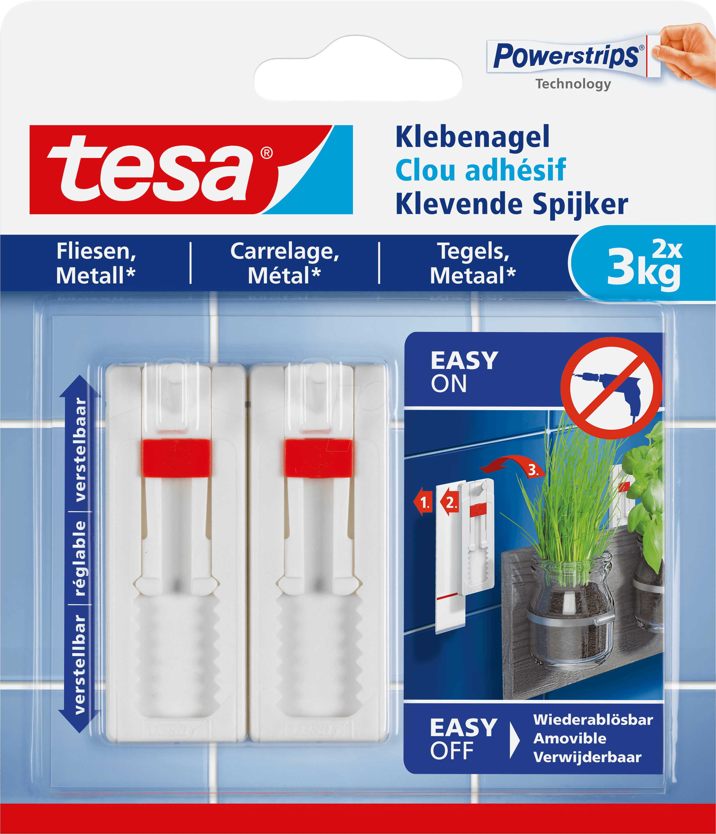 TESA 77764 - tesa® Klebenagel verstellbar