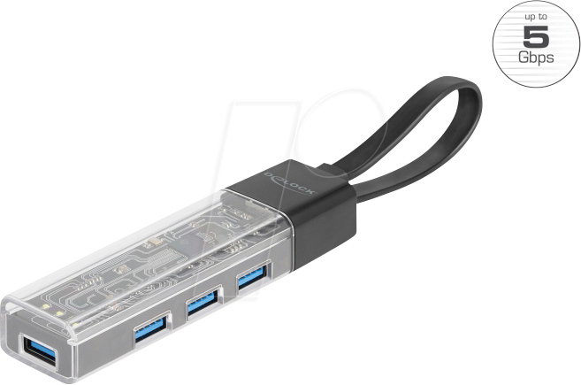 DELOCK 64335 - USB 5 Gb/s 4-Port Hub, 4x A mit USB A/C Anschluss
