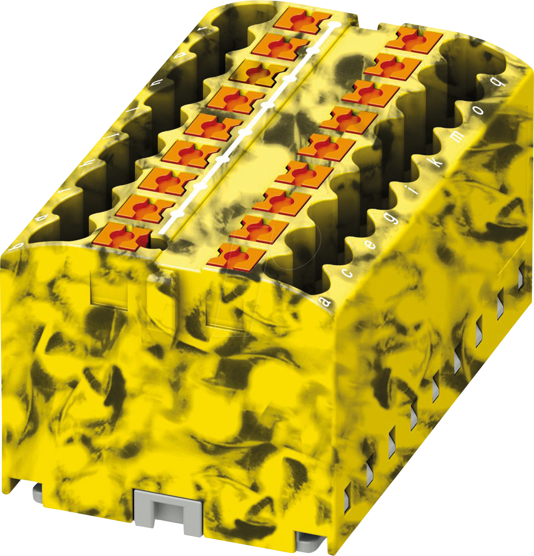 PHOE 3273328 - Verteilerblock PTFIX, 18X2,5, schwarz/gelb