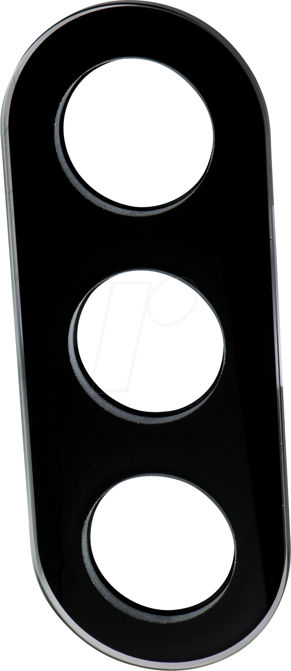 ELSO WDE011428 - Glasrahmen, 3-fach, schwarz, rund, Renova, Retro-Design