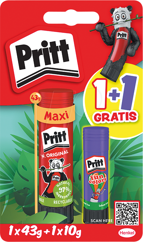 PRITT 9HPBTS1 - Klebestift, das Original, 1x 43g, 1x 10g lila