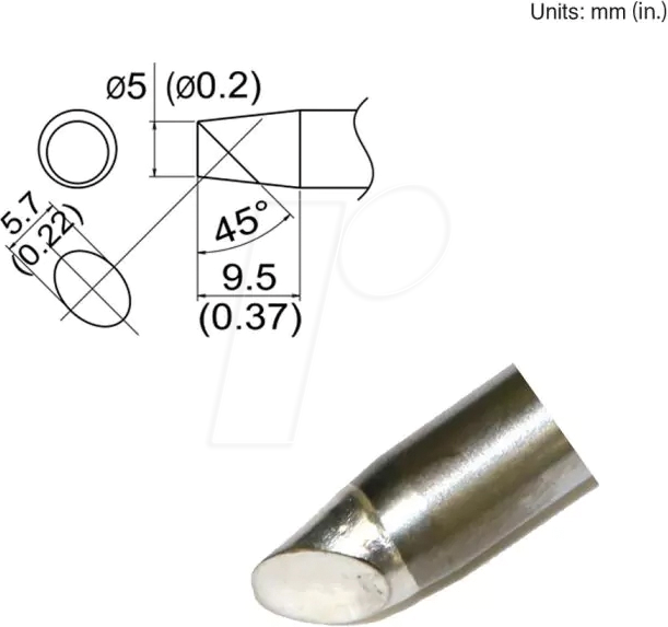 HAK T33-SSBC5 - Aktiv-Lötspitze T33-SSBC5, 5,0 mm, abgeschrägt, fase