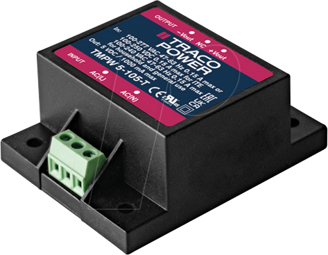 TMPW 5-105-T - Schaltnetzteil, geschlossen, 5 W, 90 - 305 VAC, 5 VDC, 1,0 A