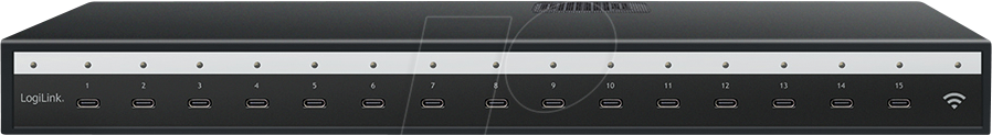 LOGILINK SCS0112 - USB-Ladegerät, 15x USB-C, PD 3.0, IPSS, schwarz