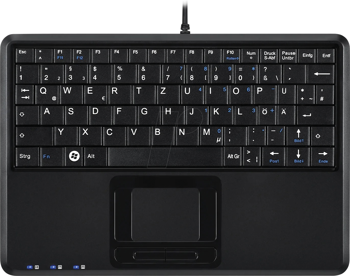 PERIBOARD-510HP - Tastatur, USB, Touchpad, schwarz