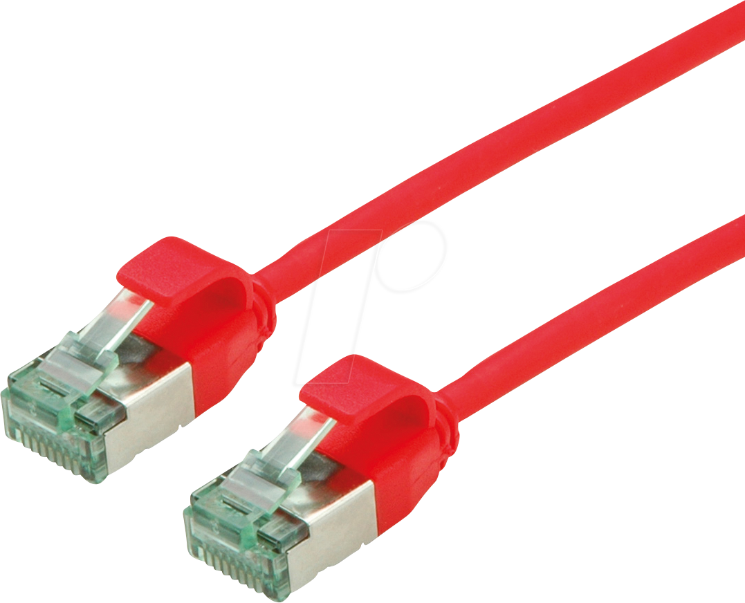 ROLINE 21453312 - Patchkabel Cat.6a (Class EA) U/FTP, Slim, rot, 0,5 m