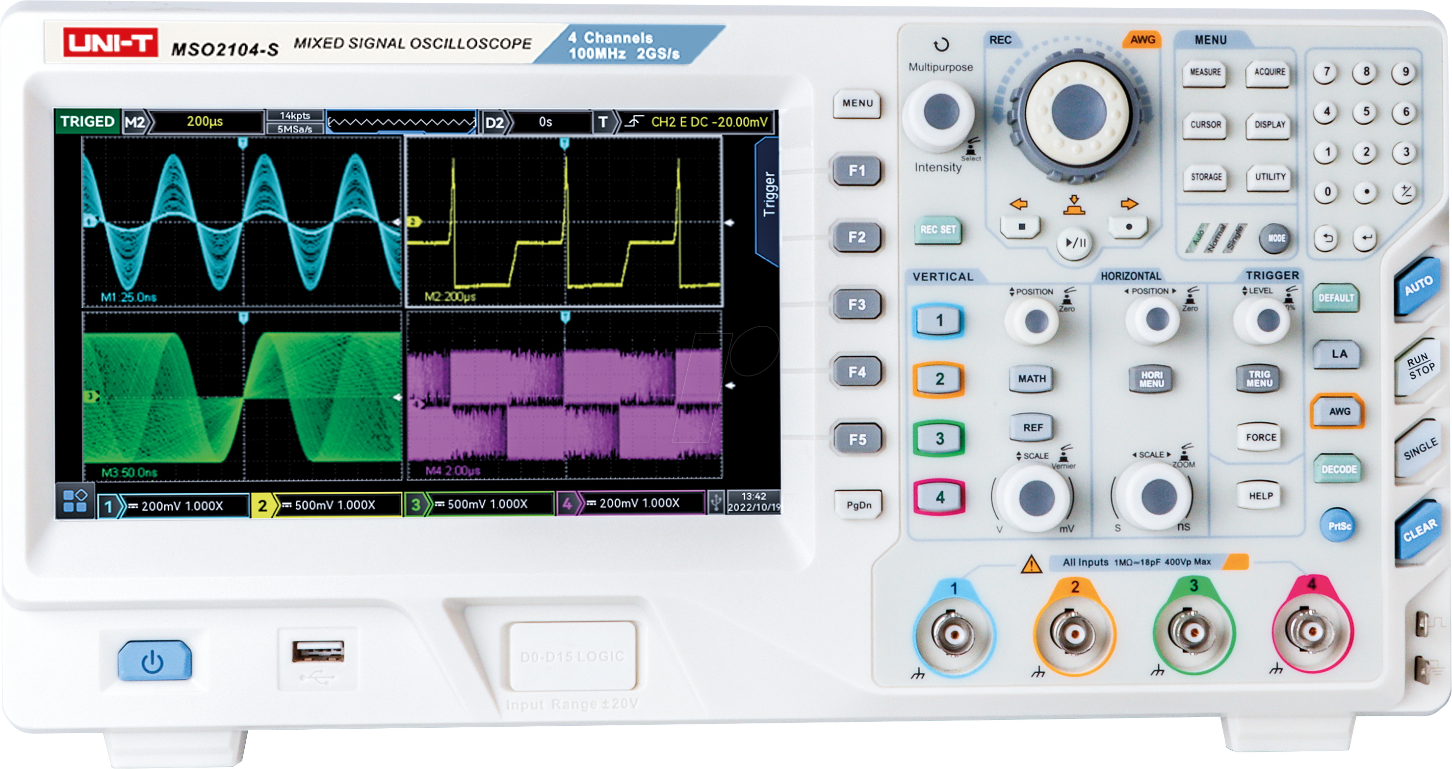 UT MSO2104-S - Mixed-Signal-Oszilloskop, MSO2104-S, 100 MHz, 4+16 Kanäle