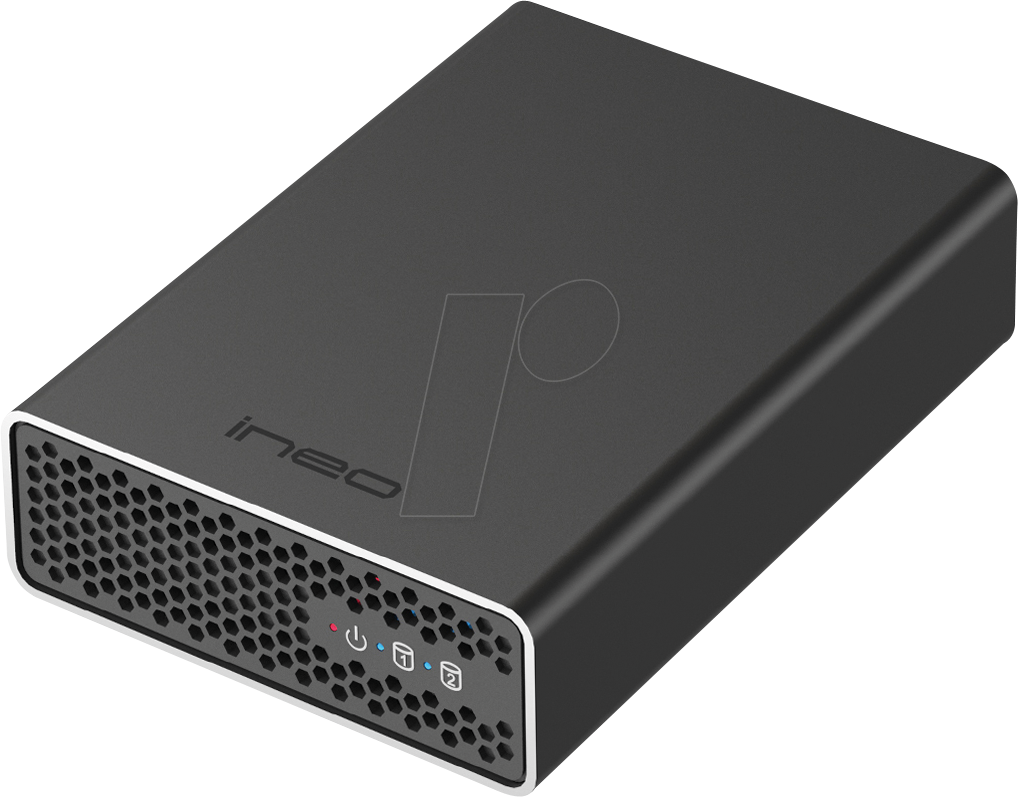 INEO 18094 - Externes 2x 2.5'' SATA RAID Gehäuse, USB 3.1
