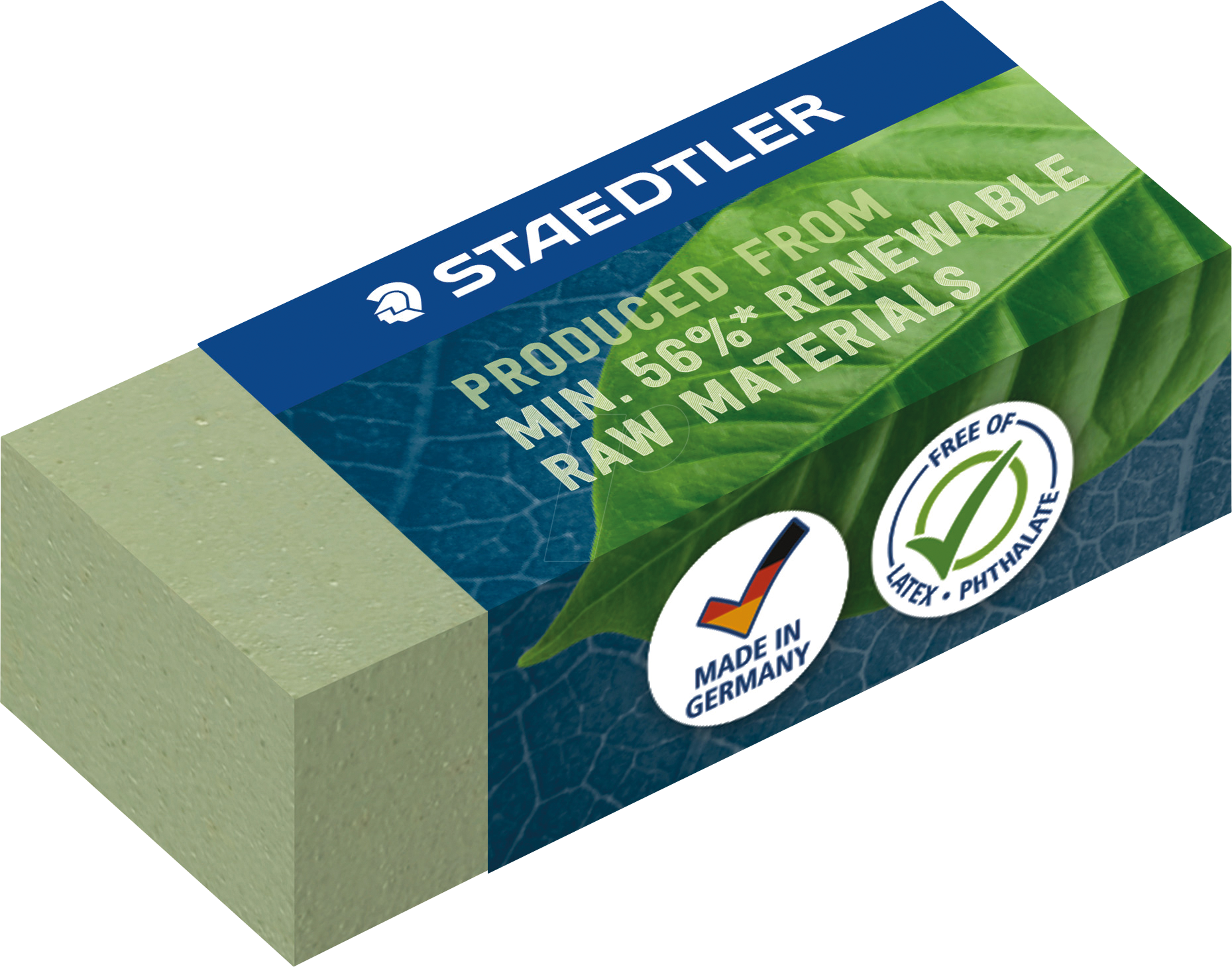 STAEDTLER 526835 - Radierer, 43x19x13 mm, zu 56% aus natürlichen Rohstoffen