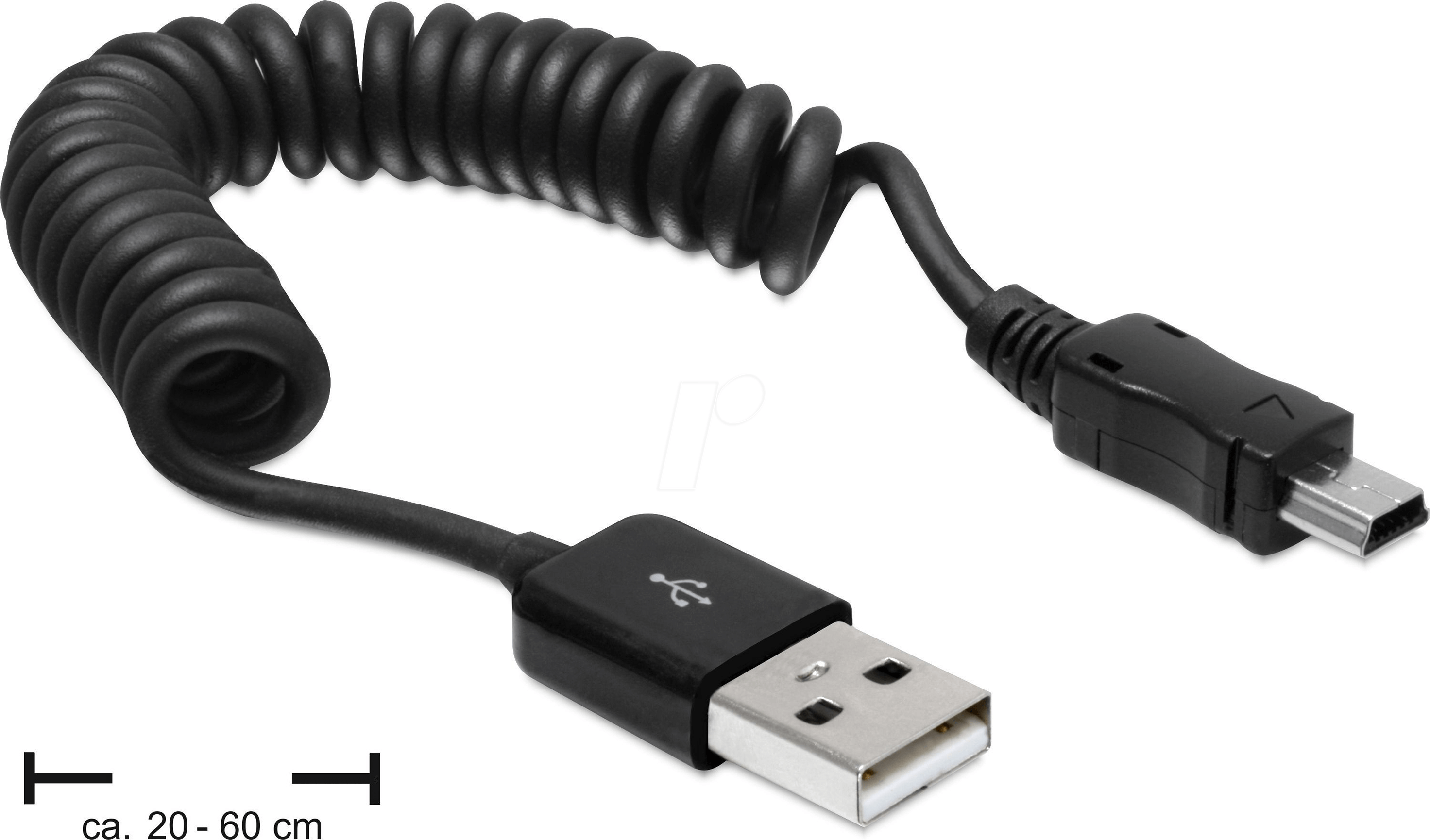 DELOCK 83164 - USB 2.0 Kabel, A Stecker auf mini B Stecker, 0,6 m