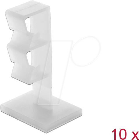 DELOCK 60177 - Kabelhalter mit 2 Durchführungen, selbstklebend, natur 10 Stück