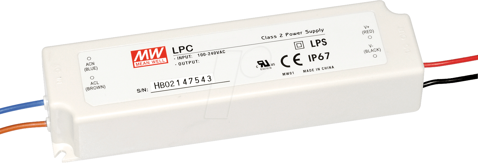 MW LPC-60-1750 - LED-Trafo, 60 W, 9 - 34 V DC, 1700 mA