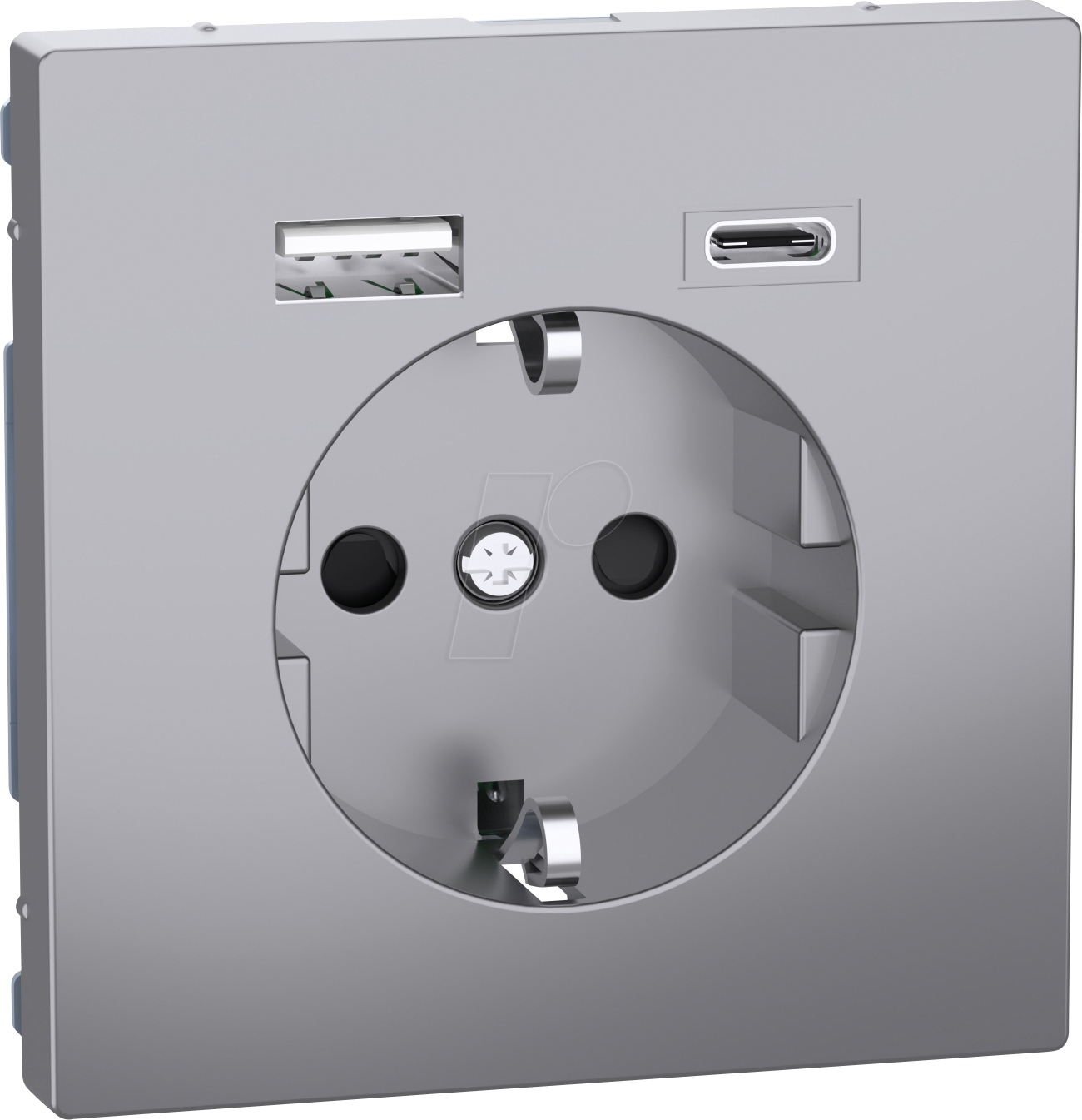 ME MEG2367-6036 - Schutzkontakt-Steckdose, USB Ladegerät, Edelstahl, System Design