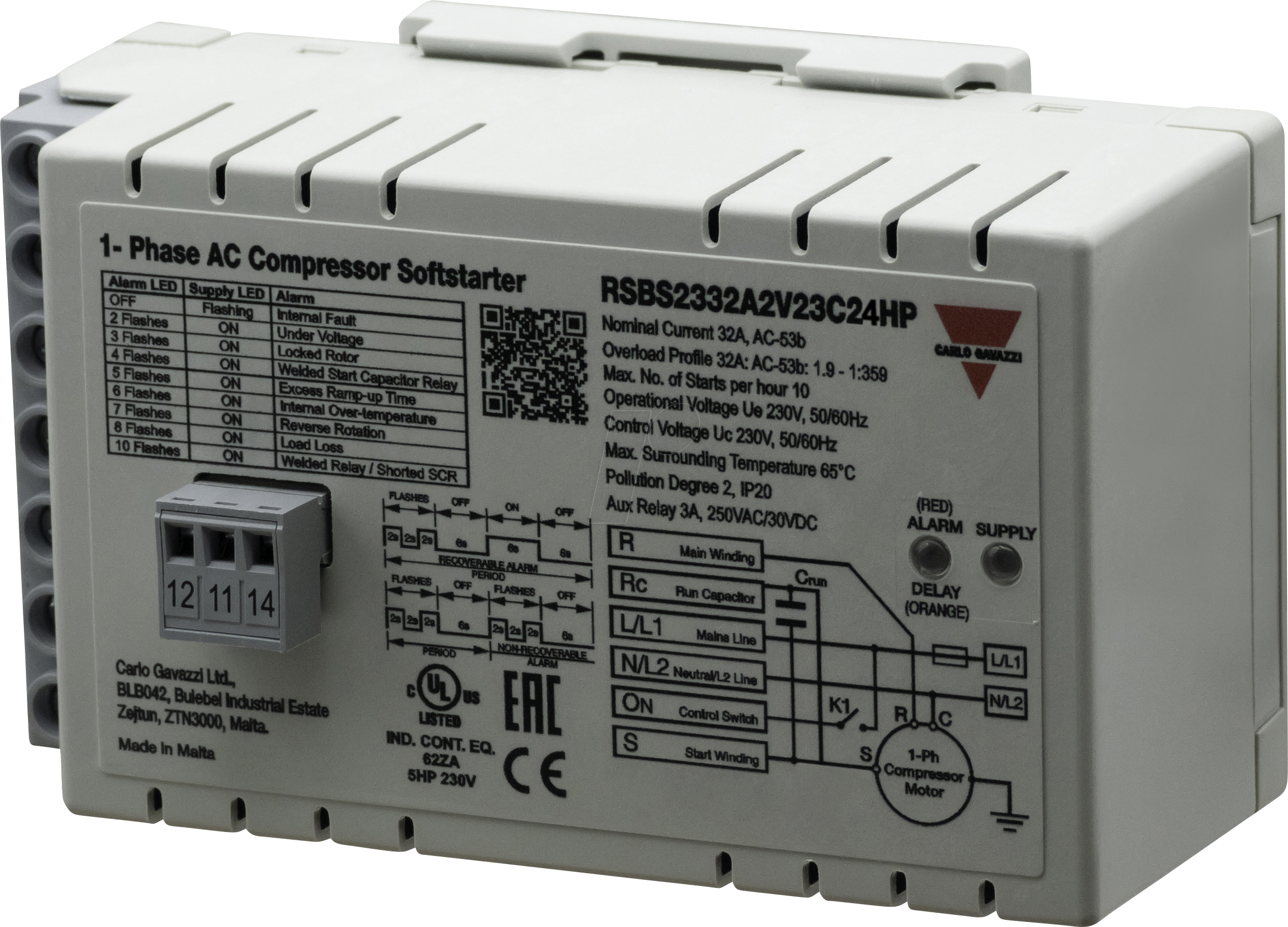 RSBS2332A2V23C24 - Sanftstartgerät Kompressoren RSB, 1-pol, 32 A, 195,5 - 264,5 V A