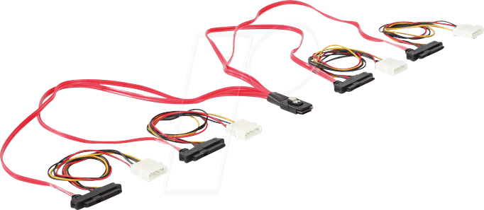 DELOCK 83059 - miniSAS SFF-8087>4x SAS SFF-8482 + Power 0,5 m
