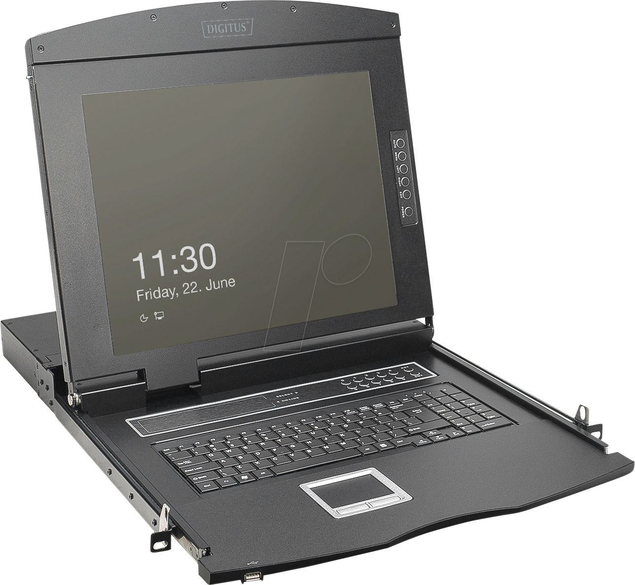 DIGI DS72221-7US - 19 Zoll KVM Konsole, 19'' HD TFT mit Tastatur US, 16-Port HDMI