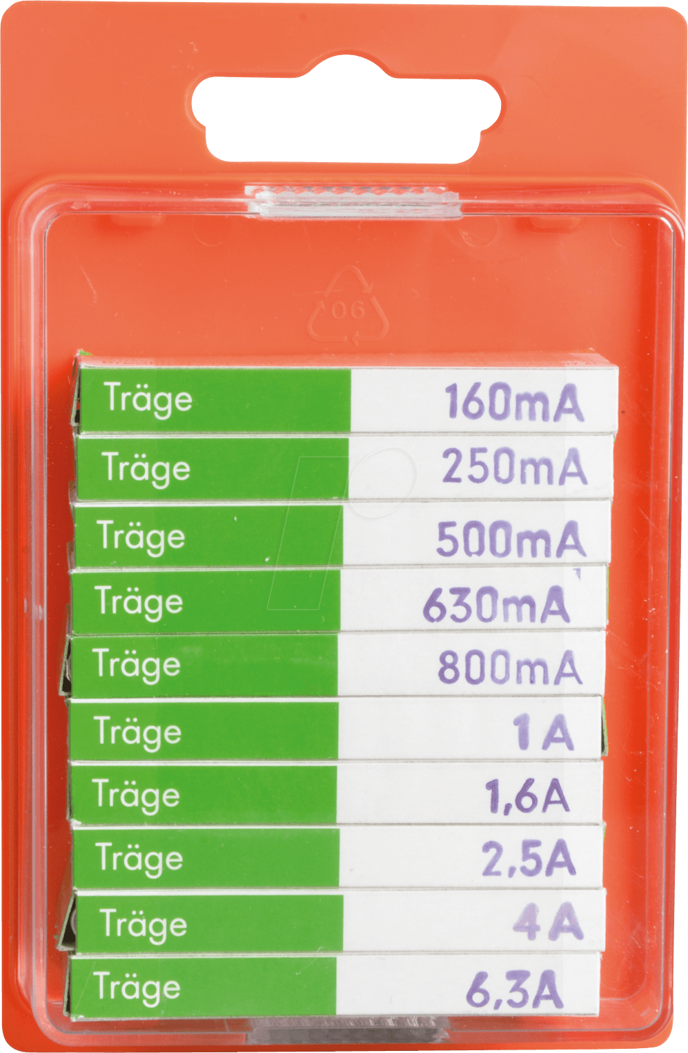 SORTIMENT TR - Feinsicherungs-Sortiment. 5x20mm, träge