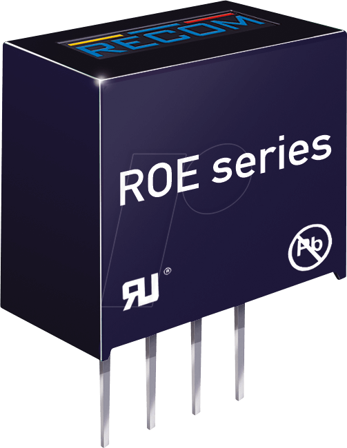 ROE-0505S - DC/DC-Wandler ROE, 1 W, 5 V, 200 mA, SIL-4, Single