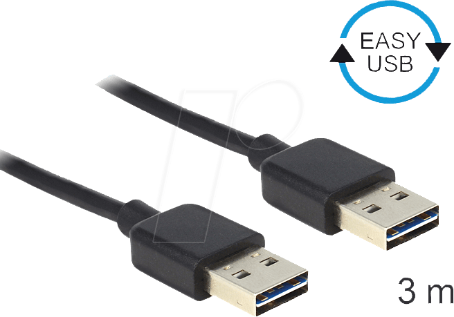 DELOCK 83462 - USB 2.0 Kabel, EASY A Stecker auf A Stecker, 3 m