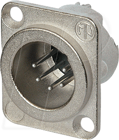 NEUTRIK NC5MD-LX - XLR Einbaustecker, 5-polig, Silber, vernickelt, Löt