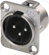 REAN RC5MDL - XLR Einbaustecker 5-polig Lötkontakte (verchromtes Gehäuse)