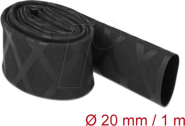 DELOCK 19593 - Schrumpfschlauch X-Muster rutschfest 1 m x 20 mm schwarz