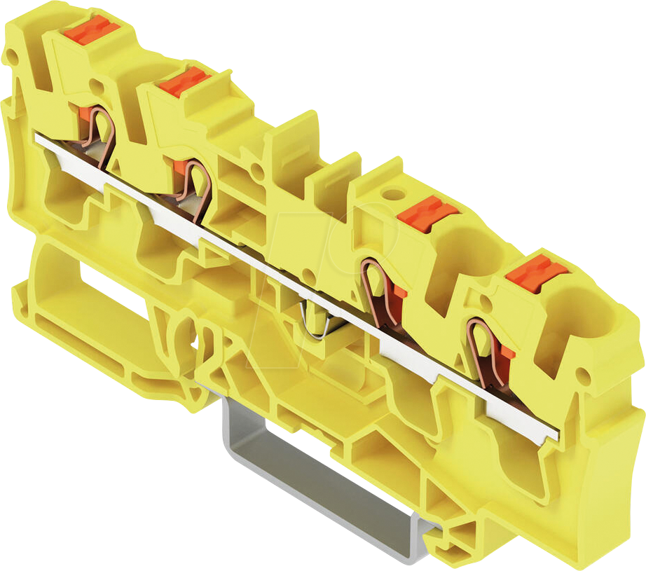 WAGO 2204-1406 - 4-Leiter-Durchgangsklemme, mit Drücker 4 mm², gelb