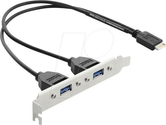 DELOCK 67346 - Delock Slotblech USB Typ-E Key A Stecker zu 2 x USB Typ-A Buchse
