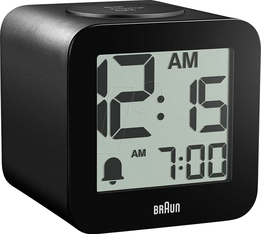 BRAUN BC25BP - Quarz-Wecker digital, mit optionaler Sprachansage, schwarz
