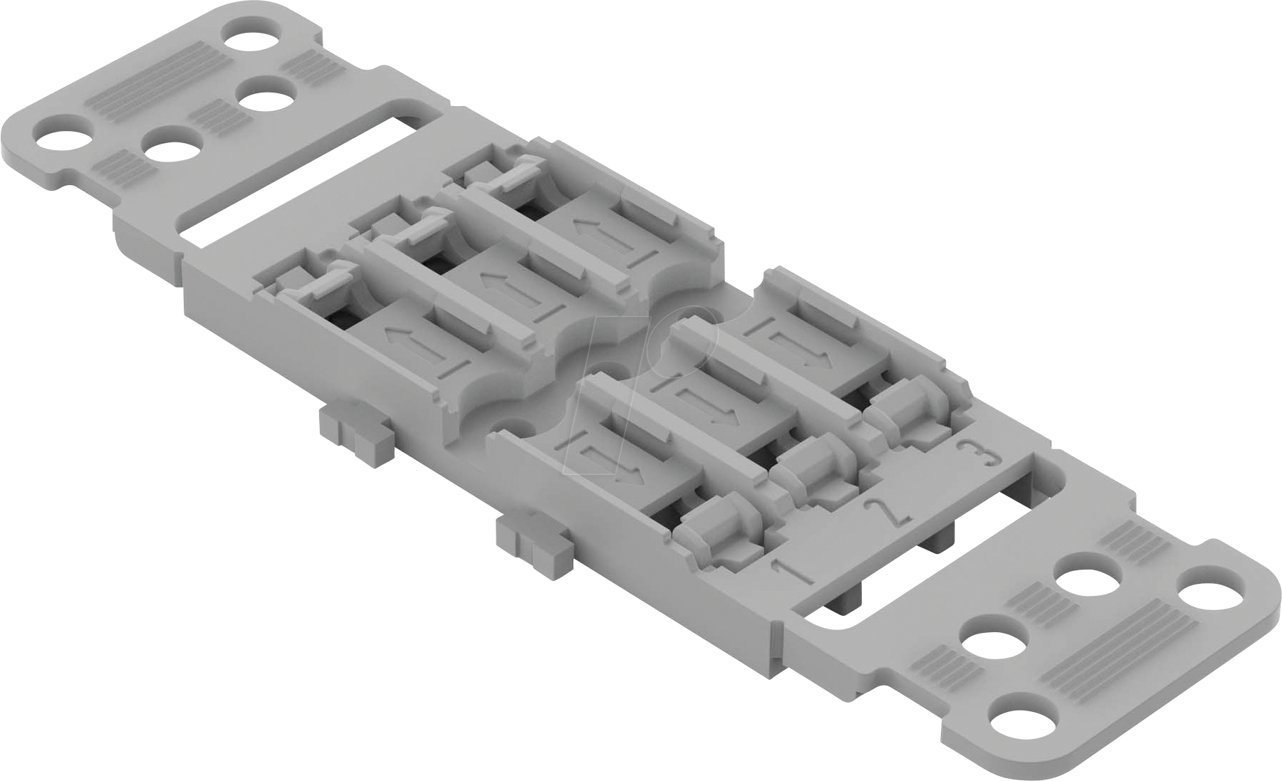 WAGO 221-2503 - Befestigungsadapter mit Zugentlastung, 3-fach
