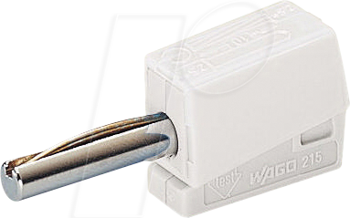 WAGO 215-611 - Bananenstecker 4 mm, CAGE CLAMP, weiß