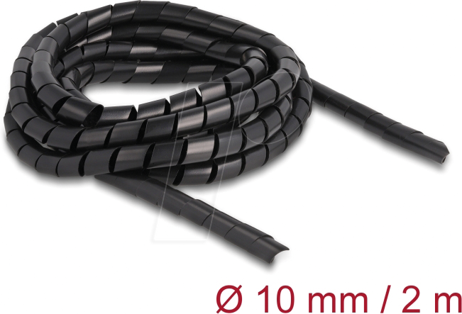 DELOCK 19014 - Spiralschlauch flexibel 2 m x 10 mm schwarz