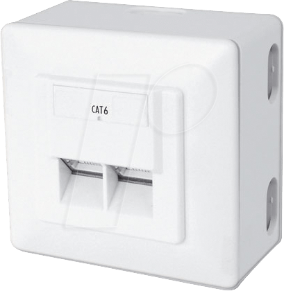 RJ45-CAT6 2UNI - 2-fach RJ45-Anschlußdose, CAT.6 UP/AP