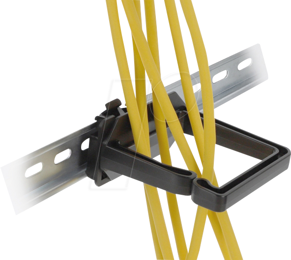 DELOCK 90770 - Kabelbügel 70 x 70 mm mit Montageplatte zur DIN-Schiene schwarz