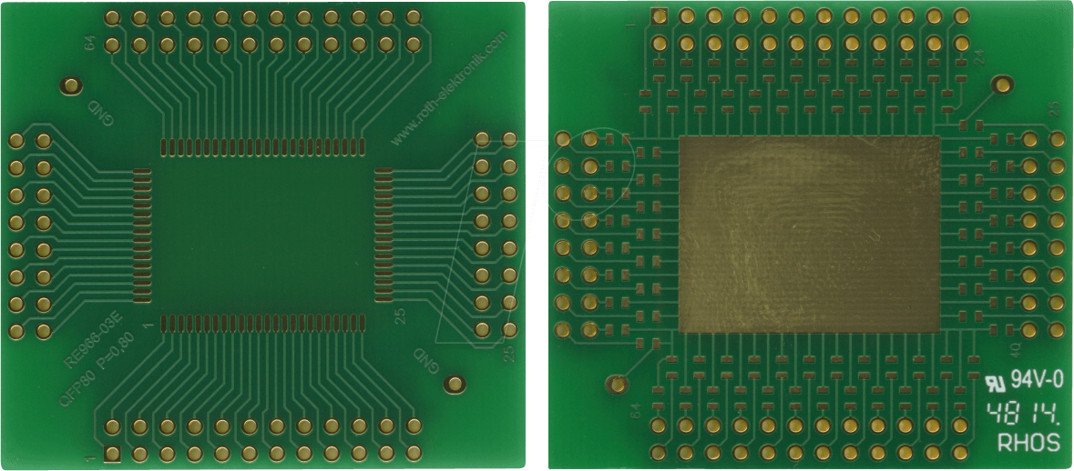 RE 966-03E - Adapter QFP80 P=0,80 mm RM 2,54 mm