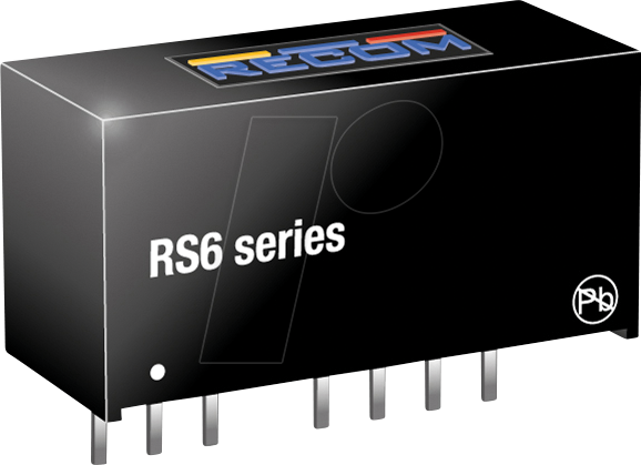 RS6-2405S - DC/DC-Wandler RS6, 18-36 Vin, Single, 12 Vout, 500 mA, SIP8